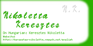 nikoletta keresztes business card